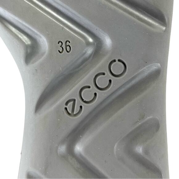 Ecco Women Taupe Winter Boot Size 5-5.5 Leather Shearling Lined Foldable Bootie - Picture 7 of 16